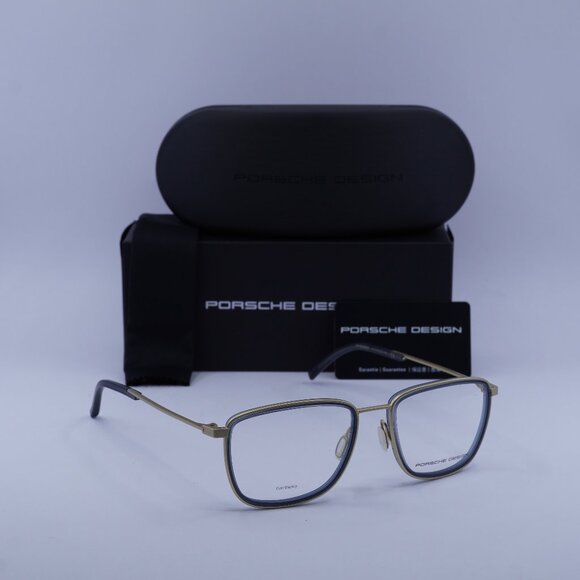 Porsche Design P8365 B Square Eyeglasses - Dark Grey/Gold 53mm - Picture 1 of 10
